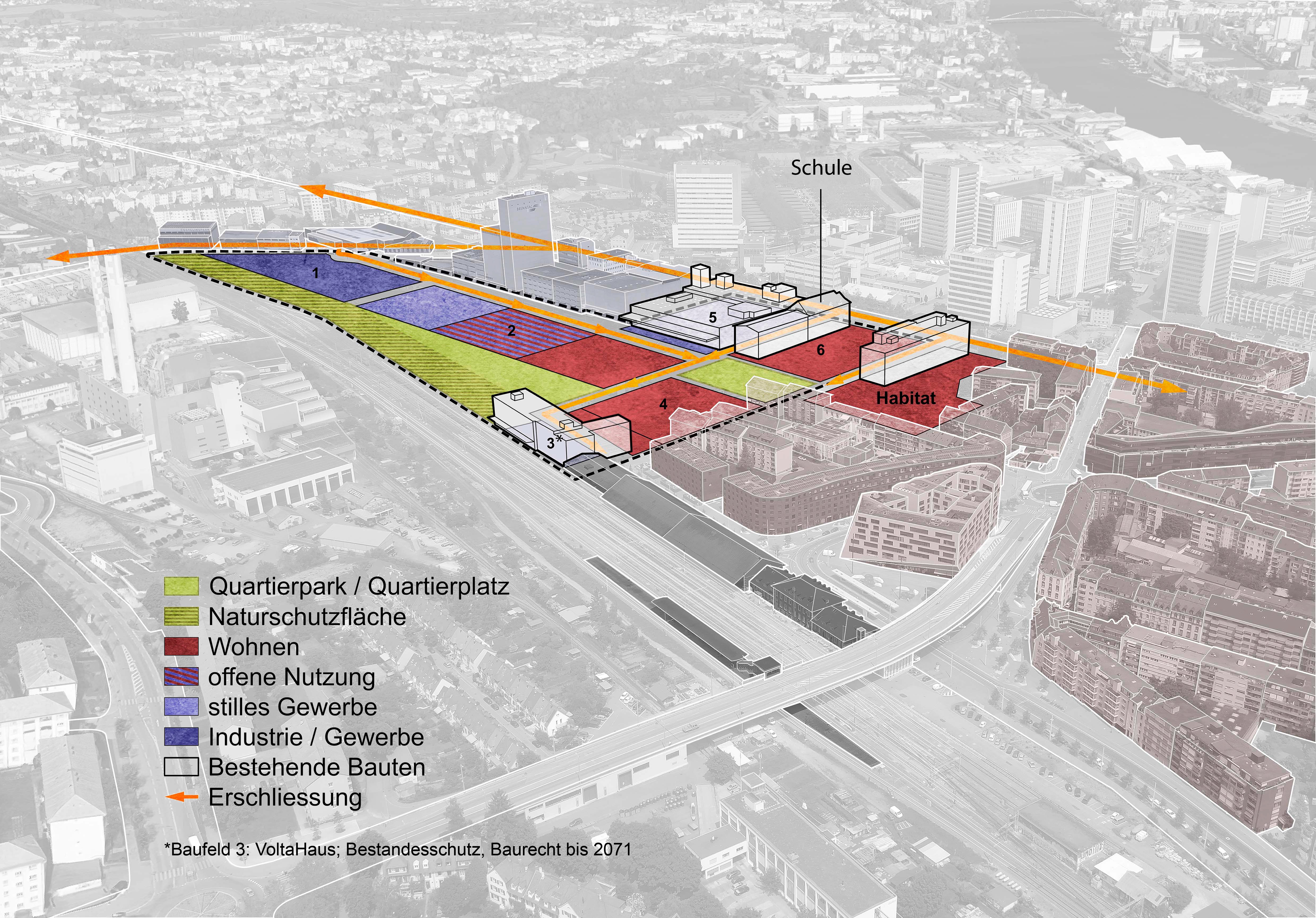 Das Areal VoltaNord (Grafik: Bau- und Verkehrsdepartement Basel-Stadt)